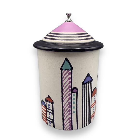 KMK 90s Canister Germany Modern Art Keramik Kupfermühle Architecture Design 8" - Picture 4 of 10